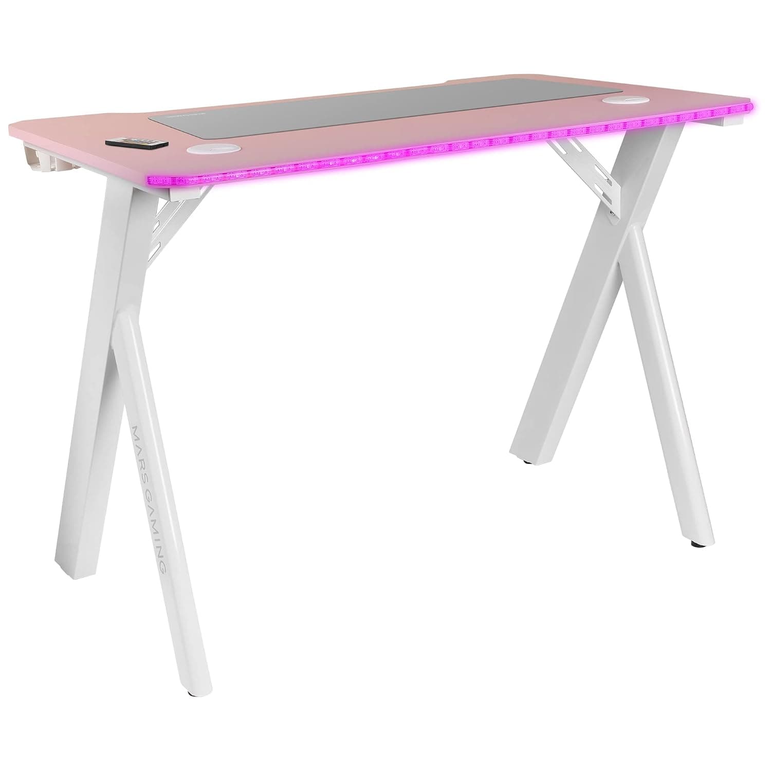 Mars Gaming MGD100RGB, RGB Gaming Table, XXL Mousepad, Headset Stand + Bottle, 100x60cm, Pink
