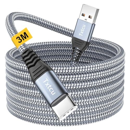 Txtcu USB C Cable 3m, Long PS5 Controller Charger Cable Fast Charging Wire Braided for PS5/PS5 Pro Controller, Xbox Series X/Xbox Series S,Switch, iPhone 16 15 Pro Max Plus, Samsung Galaxy S24 S23 S22