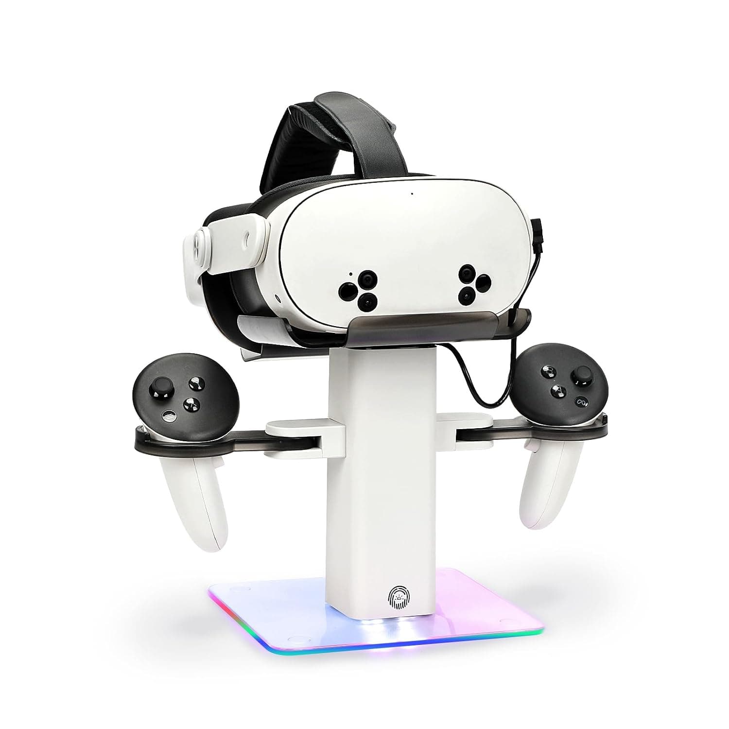 Baomaeyea Design Charging Dock Compatible with Meta Quest 3S/Quest 3 Accessories,RGB Charging Vertical Stand,Bottom LED Light & Non-Slip Mat (white)