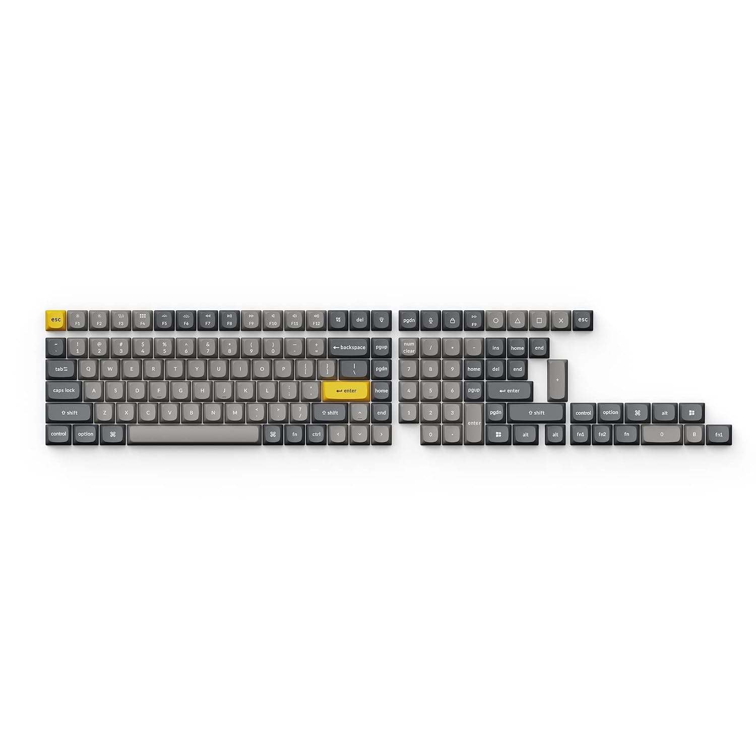 Keychron Double Shot OSA PBT Keycap Full Keycap Set (134 Keys) - Light and Dark Grey