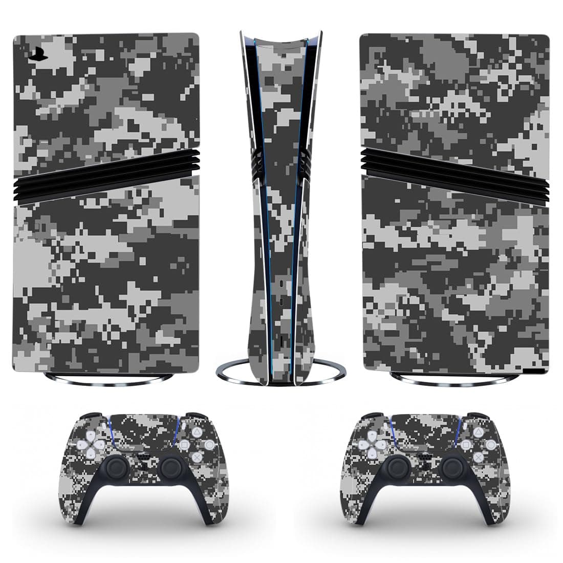 for PS5 Pro Digital Edition Sticker Camouflage Skin Cover Protective Film Host Center Decals Personalized DIY Stickers for P5 Pro Digital Console Anti-Scratch Full Protection (007)