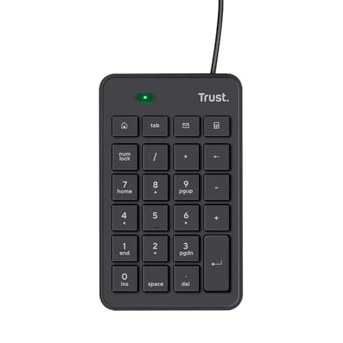 Trust Xalas USB Numpad Number Keypad for Laptop and Desktop PC, Black