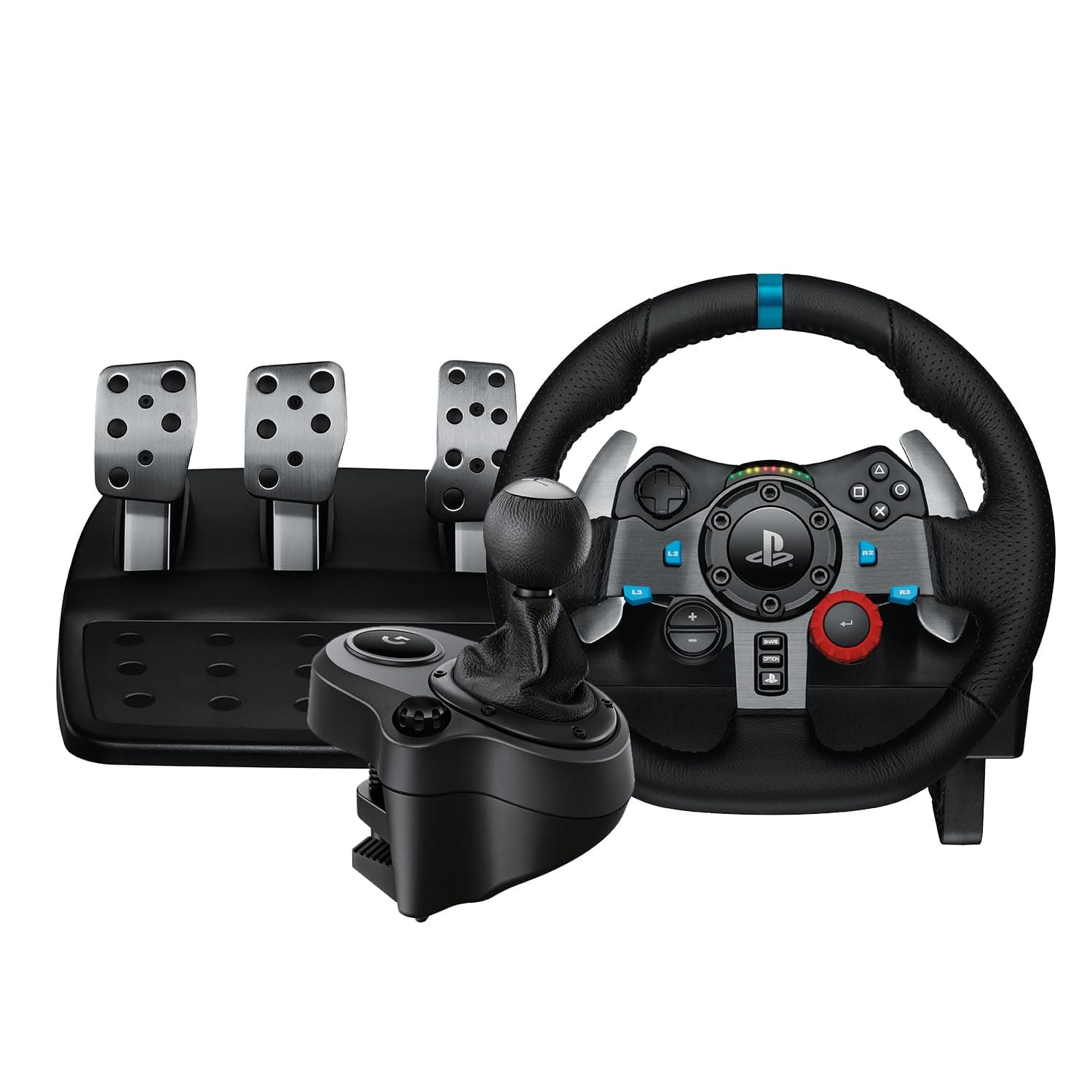 Logitech G G29 Driving Force Racing Wheel & Pedals + Gear Shifter Bundle | (PS4 / PS3 & PC) UK-Plug