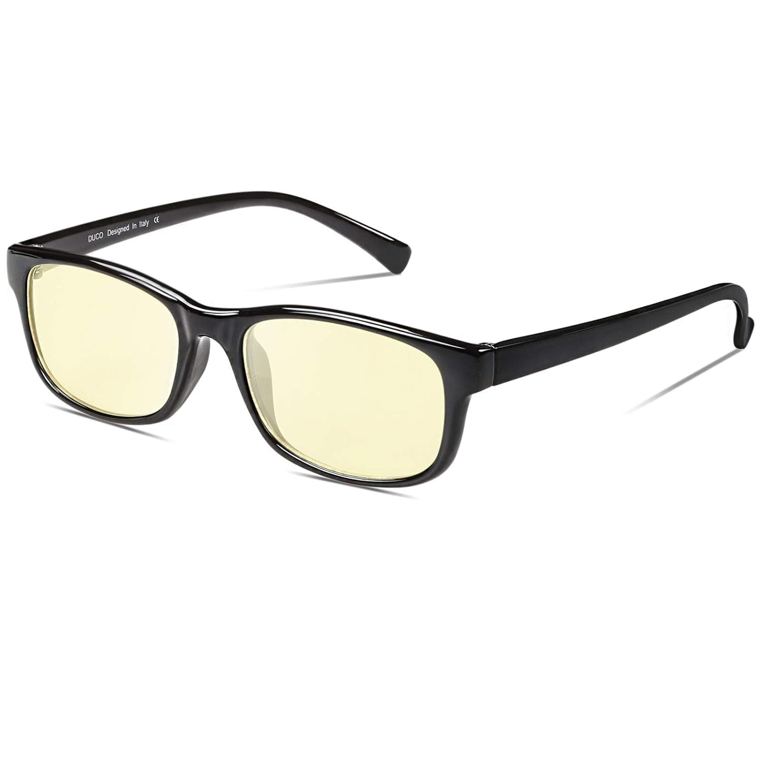 DUCO Blue Light Blocking Glasses Gamer Glasses and Computer Eyewear Anti Glare Protection Anti Fatigue Anti UV Glasses for Smartphone Screens Computer or TV 8016 (Bright Black)