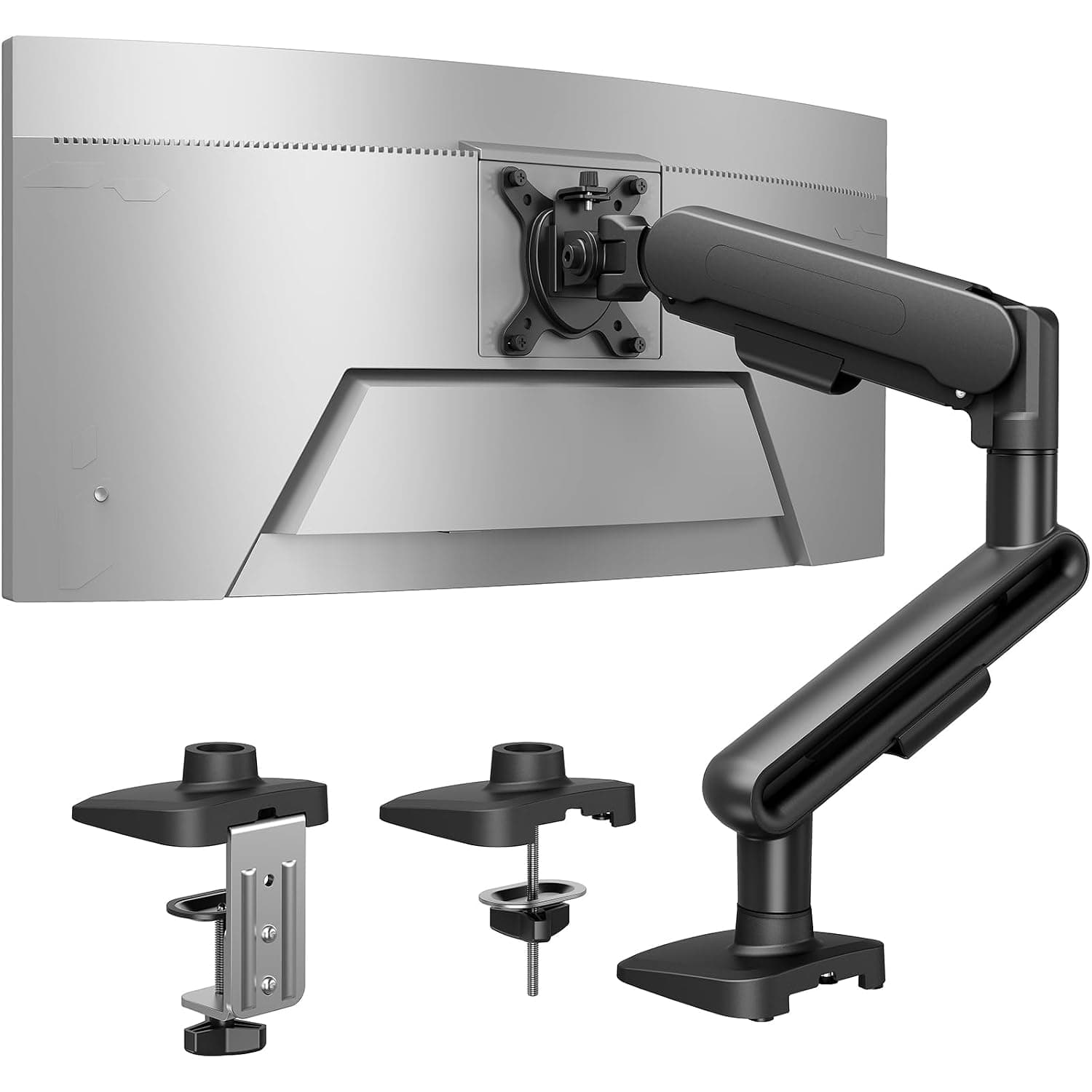 HUANUO Ultrawide Monitor Arm for 13″ – 40″ Screens, NITROGLIDE™ Single Monitor Mount Holds up to 12kg, Adjustable Monitor Stand with C-Clamp & Grommet Base, VESA Mount 75x75mm/100x100mm