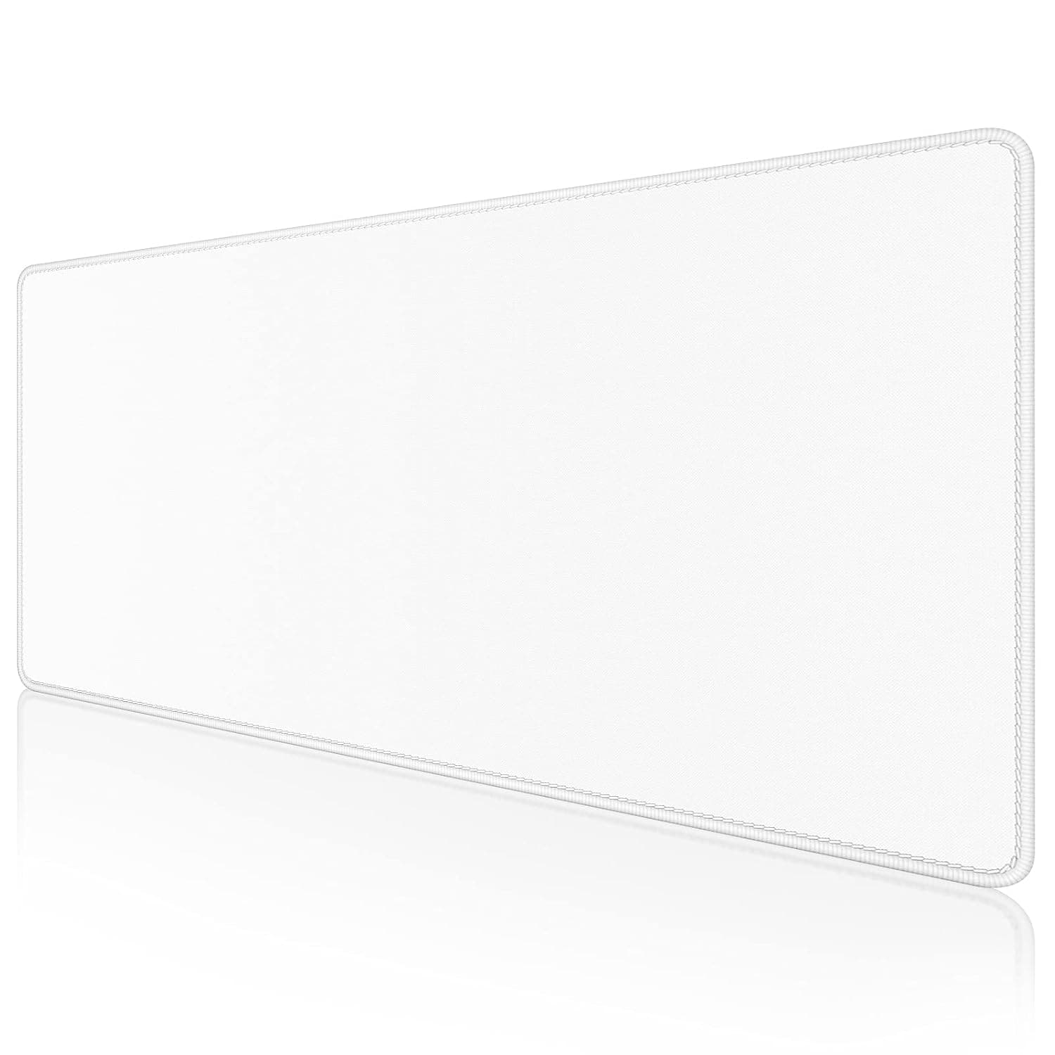 Dapesuom Large Mouse Pad, Extended Gaming Mouse Mat with Stitched Edges, Waterproof Full Size Desk Mats with Non-Slip Base, Computer Big Desktop Keyboard Pad for Laptop, Office, 23.6 x 11.8 in, White