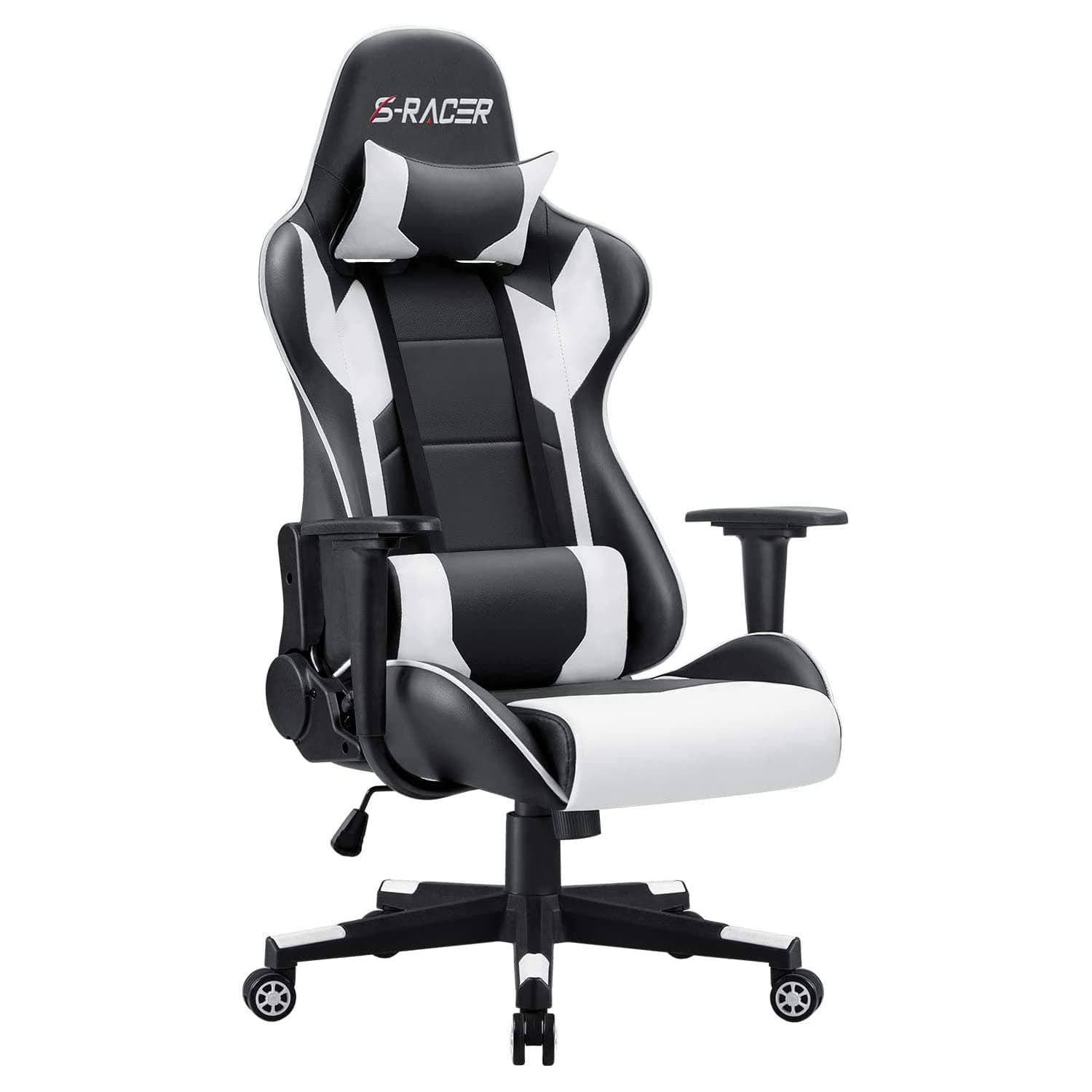 Homall Gaming Chair Racing Computer Chair Ergonomic Office Chair Gamer Desk Chair Height Adjustable PC Chair White