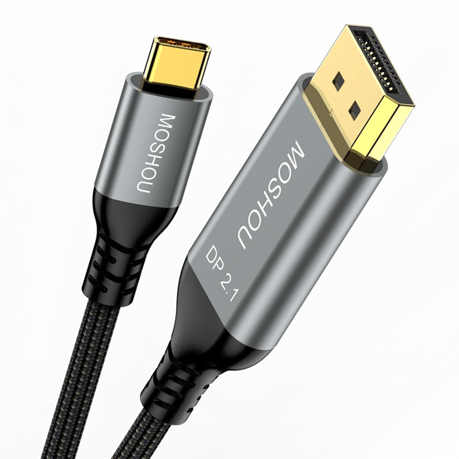 USB C to DisplayPort Cable 2.1 (16K@30Hz, 8K@60Hz/120Hz, 4K@240Hz), 1080P@360Hz, USB Type C Thunderbolt 4/3 to DisplayPort Cable, for Iphone 15/15 pro, MacBook Air/Pro, iPad Pro, iMac, XPS, etc (0.5m)