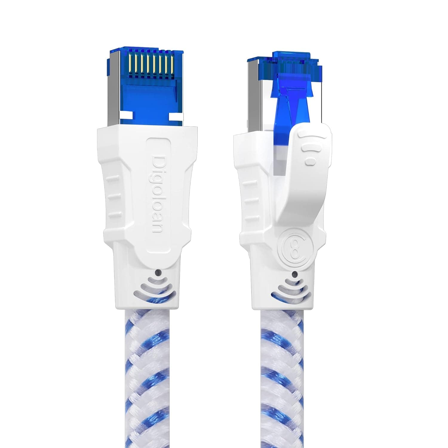 Ethernet Cable Cat 8,1m 2m 3m 5m 10m 15m 20m 30m Internet Lan Network Cable | Cat8 Gigabit 40Gbps S/FTP RJ45 Nylon Cable, for Ethernet Splitter, Router, PC, PS5, Xbox, Faster than Cat6/Cat7(0.5m)
