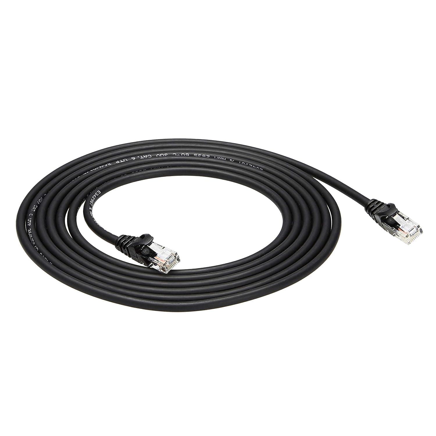 Amazon Basics Snagless RJ45 Cat-6 Ethernet Patch Internet Cable - Pack of 5 - 3 Meters, Black