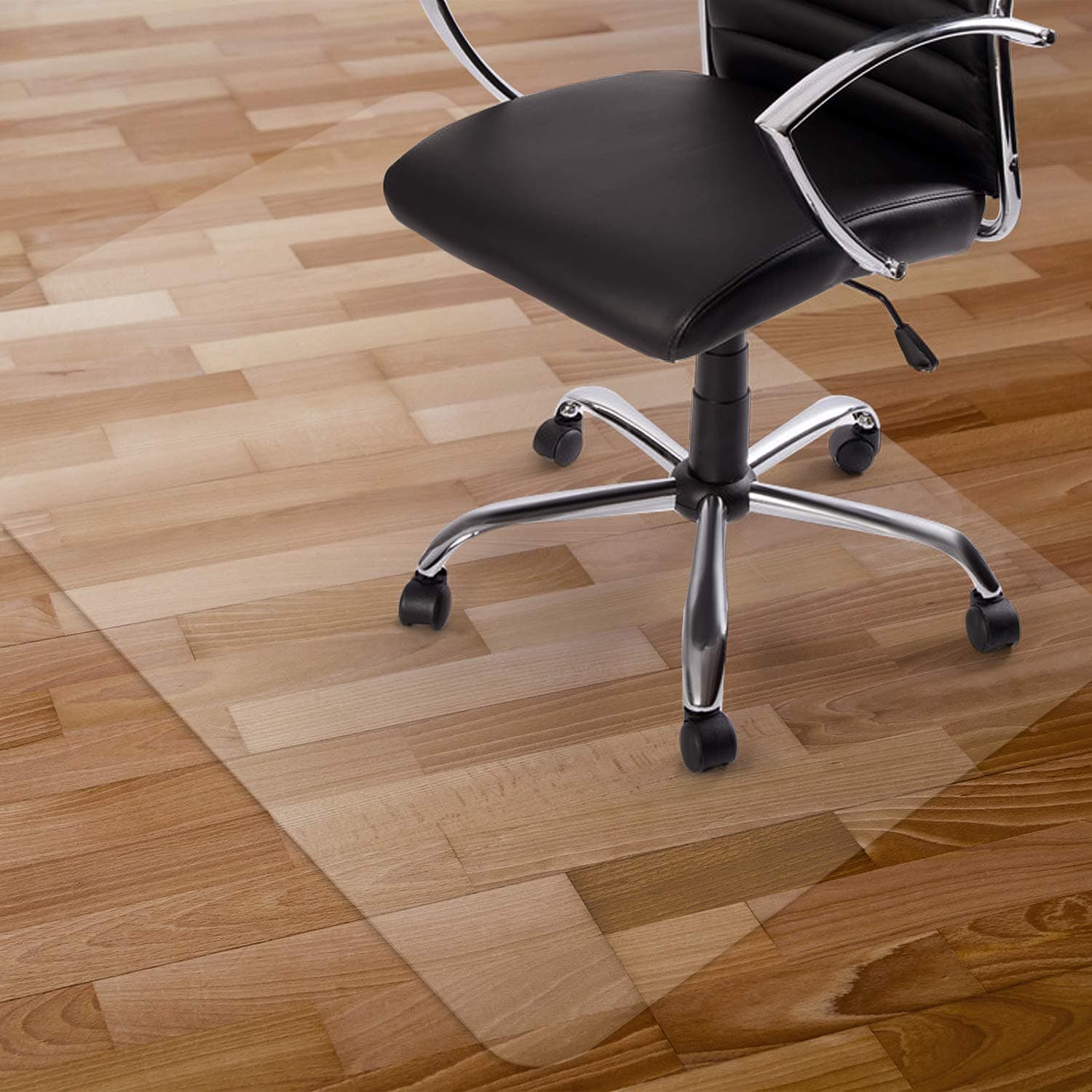 Kuyal Clear Chair Mat, Hard Floor Use, 75x120cm Transparent Office Home Floor Protector mat Chairmats (30" X 48" Rectangle)