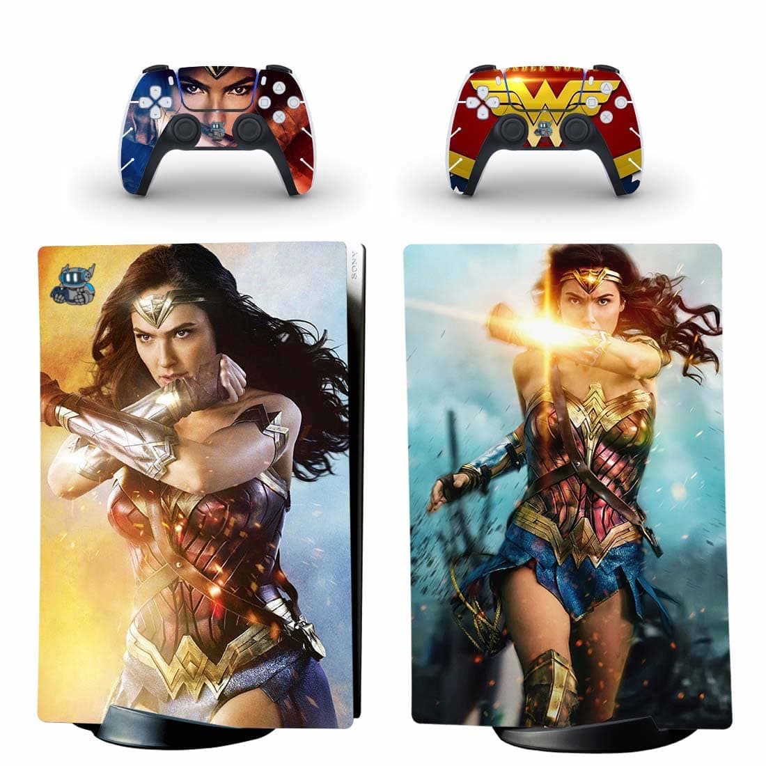 Supreme Skinz Compatible PS5 Digital Skin Wrap Vinyl Sticker Decal Console Wonder Woman - Compatible for the PlayStation 5 Digital Console and 2 Controllers