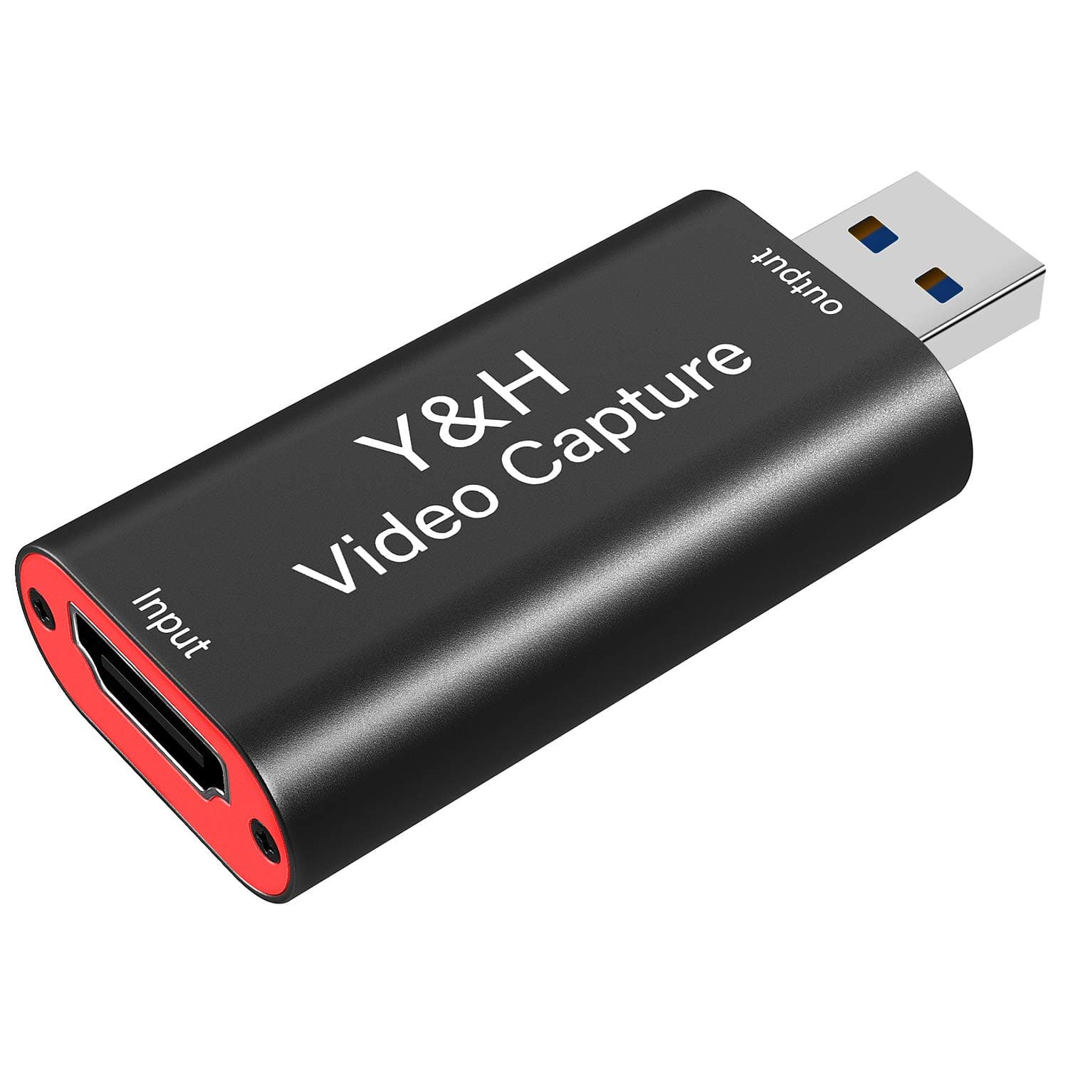 Y&H HDMI to USB Video Capture Card 1080P for Live Video Streaming Record via DSLR Camcorder Action Cam - Capture 1080P@60Hz (Black)