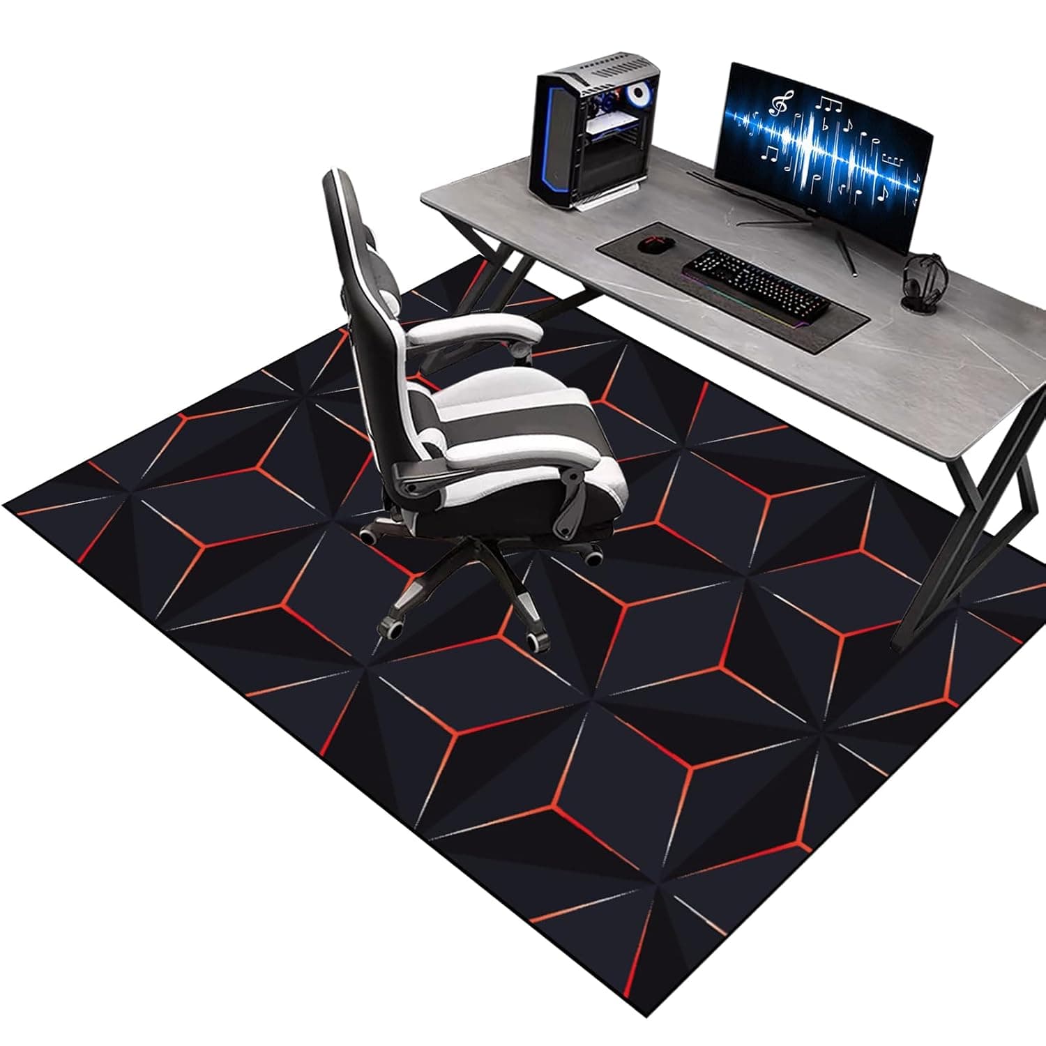 Office Gaming Chair Mat for Carpet, 100 x 150 cm, Heavy Duty Floor Protectors, Desk Chair Mat for Carpeted Floors