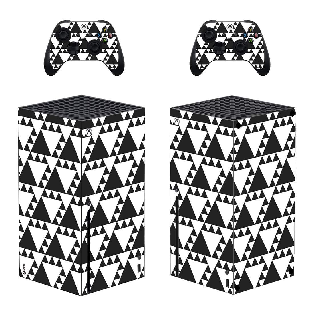 Supreme Skinz Compatible Xbox Series X Skin Wrap Vinyl Decal Sticker Black White Geometric Shape - Console and 2 Controllers Protective Cover For The SERIES X