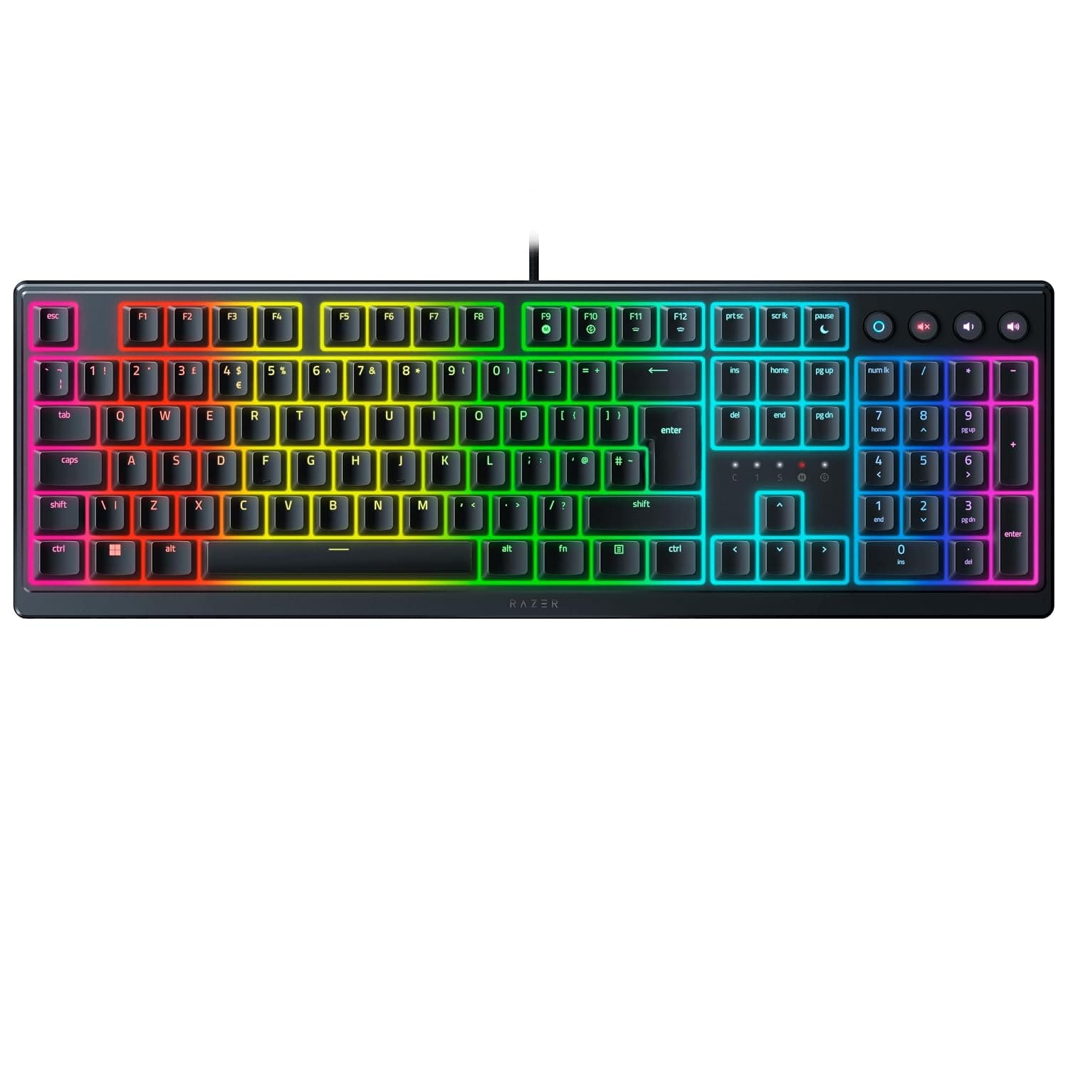 Razer Ornata V3 - Low-profile Mecha-membrane Keyboard with Razer Chroma RGB (Hybrid Mecha-Membrane Switch, Ergonomic Wrist Rest) QWERTY UK Layout | Black