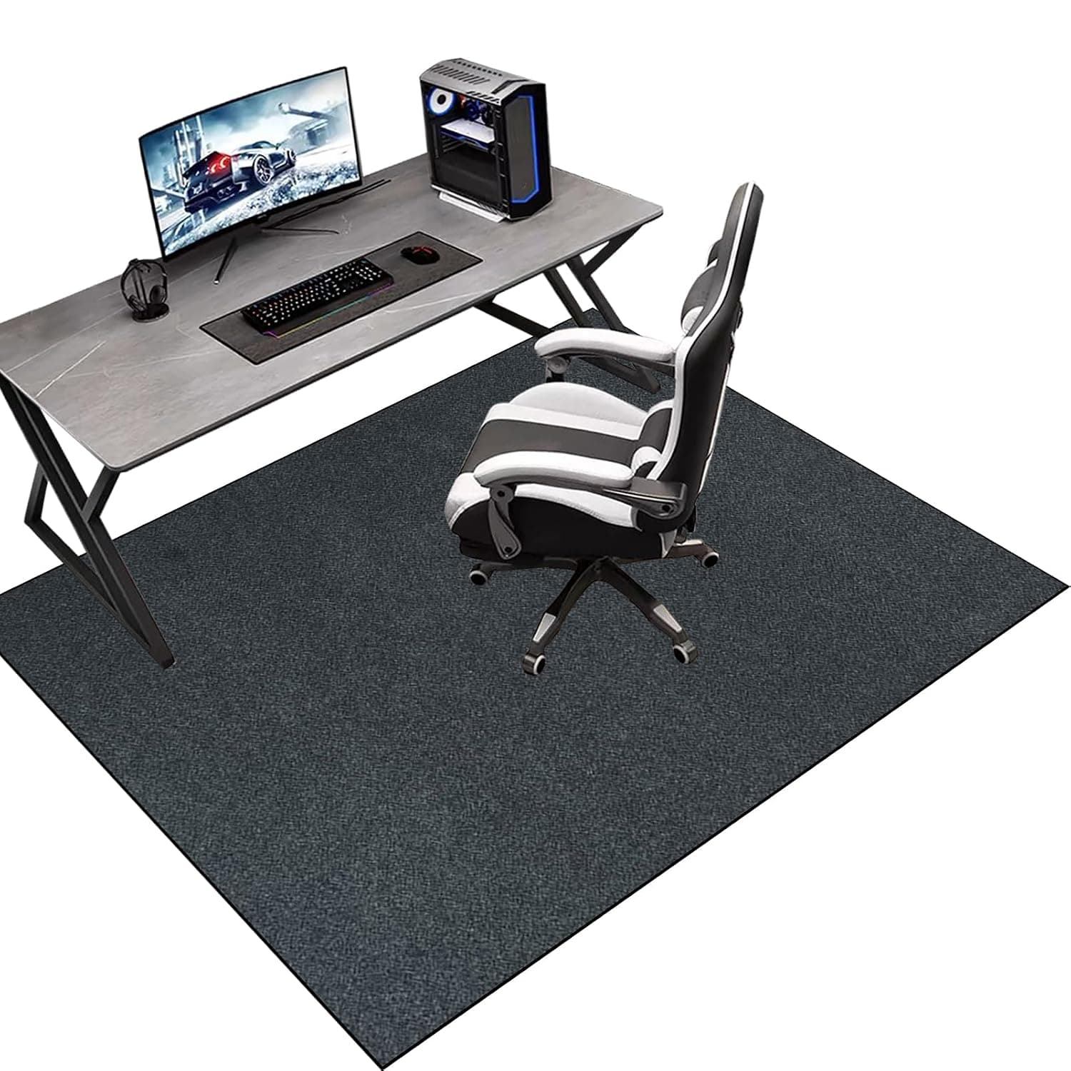 Office Chair Mat for Hard Wood Floors - Heavy Duty Anti-Slip Hardwood Floor Protector Rug - Chair Mats for Carpet Protector Non-slip Desk Chair Mat - Carpet Protector Mat Easy Clean 140 x 160 cm