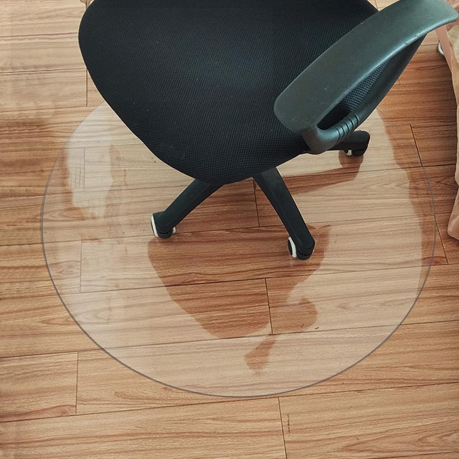 Round Clear Chair Mat for Hardwood Floor,Circle Transparent Pet Carpet Wood/Tile Floor Protector Mat,PVC Computer Rolling Chair Mat,for Home Professional Office Use (60cm/24in)