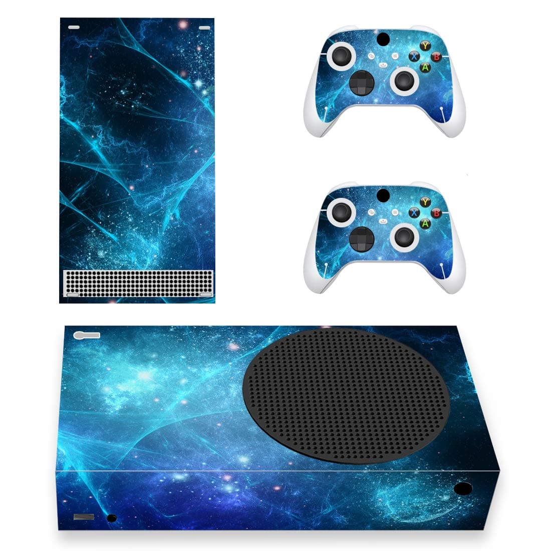 PlayVital Blue Nebula Custom Vinyl Skins for Xbox Series S, Wrap Decal Cover Stickers for Xbox Series S Console Controller | Anti-scratch Protective Self Adhesive Vinyl Decal for Xbox Séries S,Skin Skins Stickers