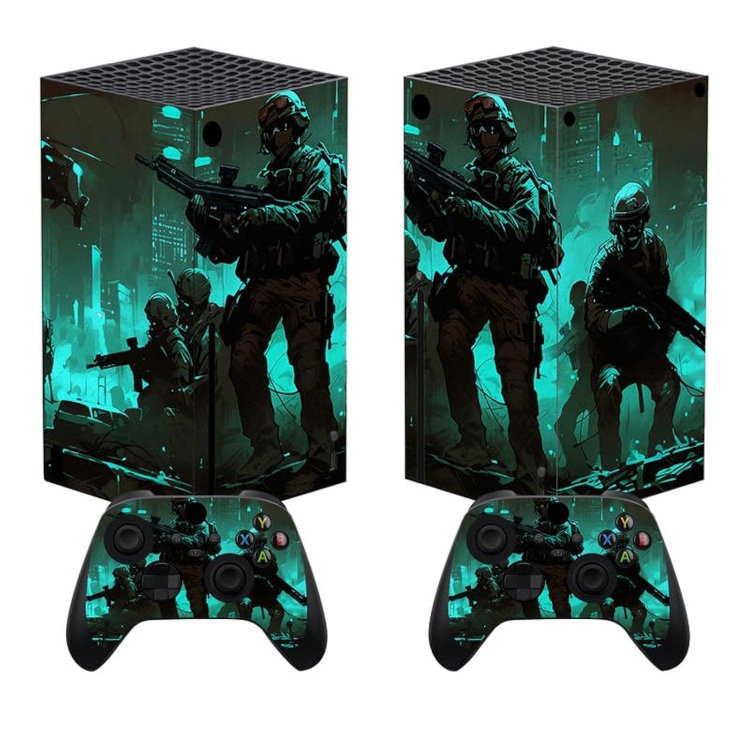 PlayVital Custom Vinyl Skins for Xbox Series X, Wrap Decal Cover Stickers for Xbox Series X Console Controller - Fearlessness | Xbox Series X Console Accessories Skin Decal Sticker