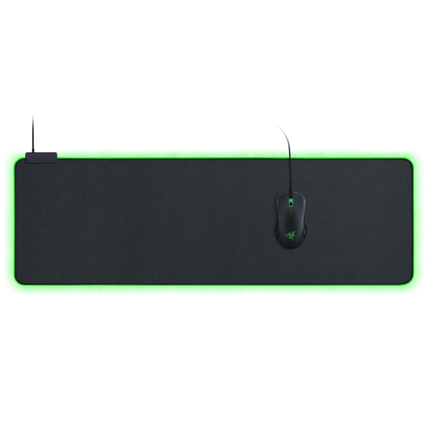 Razer Goliathus Extended Chroma - Soft Extended Gaming Mouse Mat Chroma RGB Lighting (Cable Holder, Fabric Surface, Quilted Edge, Optimized for all Mice) Black