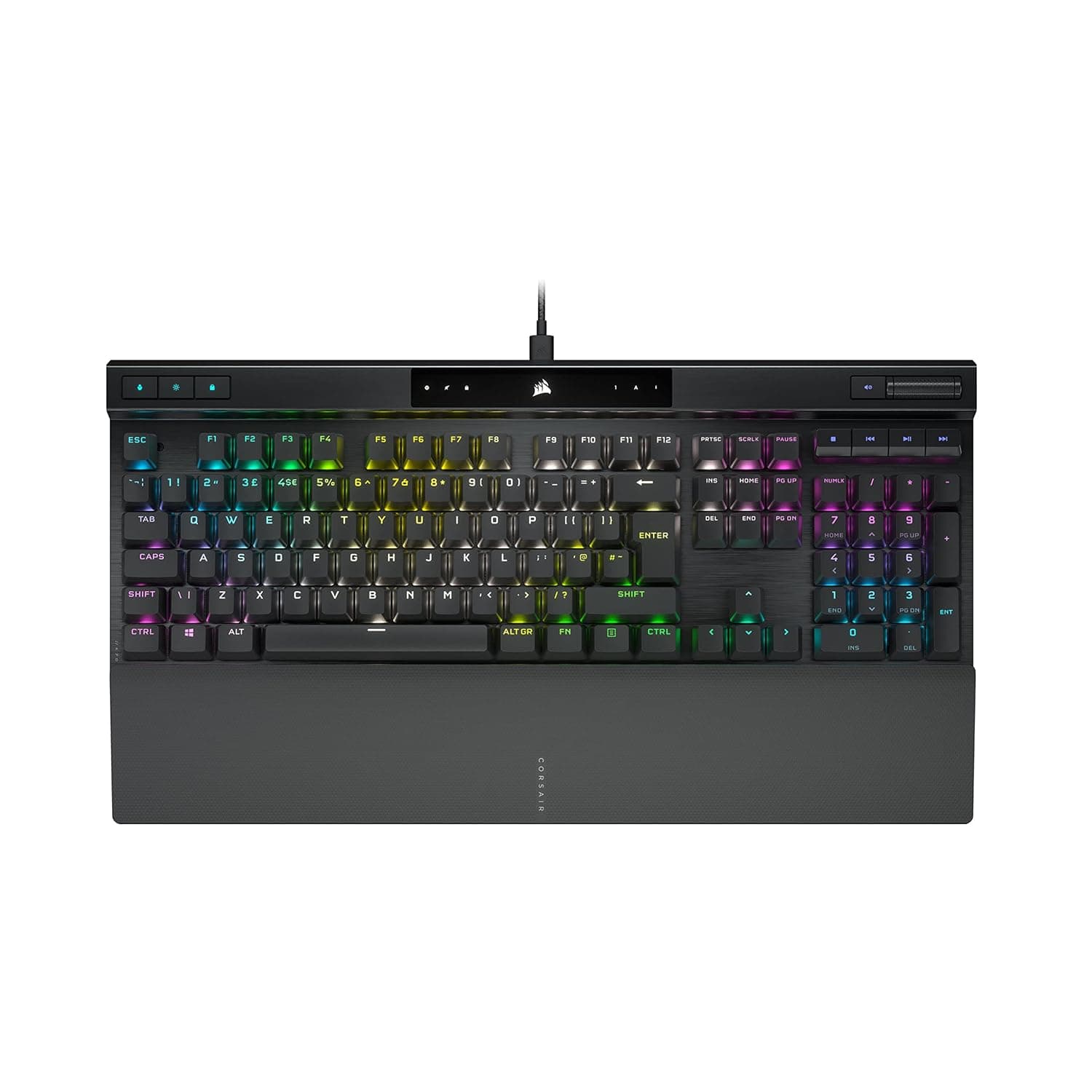 CORSAIR K70 RGB PRO Mechanical Wired Gaming Keyboard – Cherry MX Red Linear Switches, SOCD, PBT Double-Shot Keycaps, 8000Hz Hyper-Polling, NKRO, Anti-Ghosting, Tournament Switch, QWERTY UK – Black