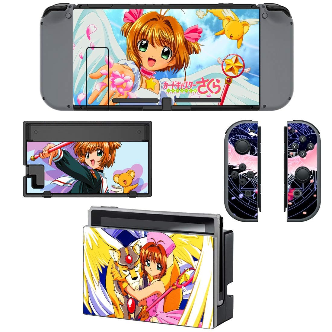 Decal Moments Nintendo Switch Console Vinyl Skin Decal Stickers for Nintendo Switch Dock Joy Con Skin Anime Card Captor Sakura