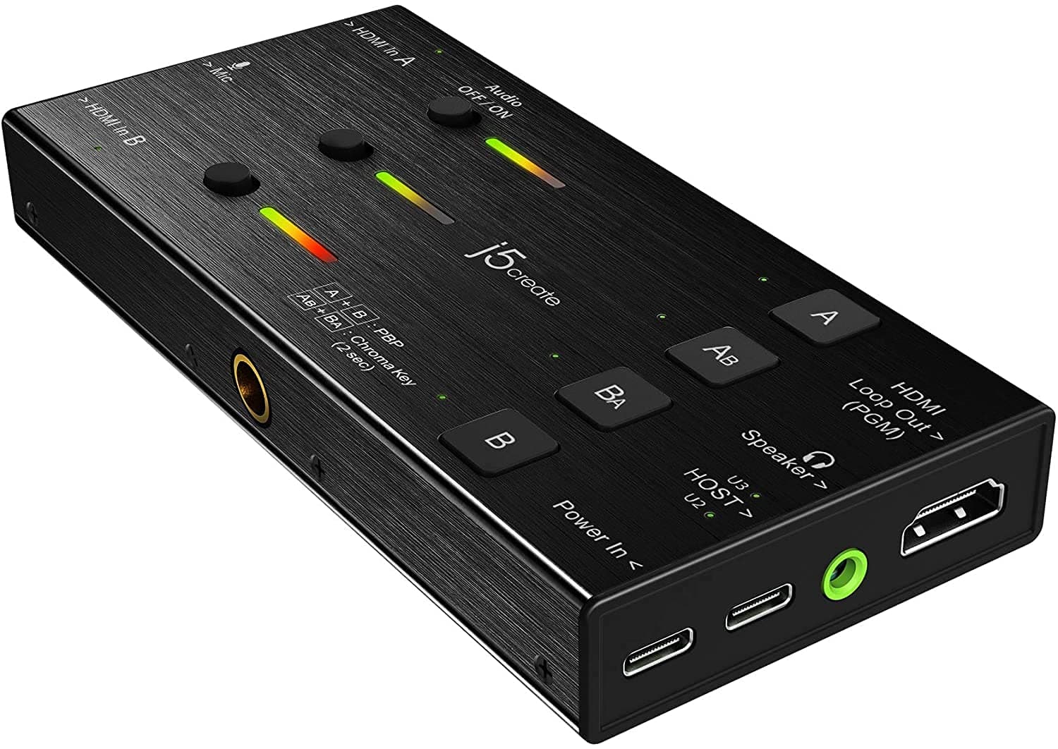 j5create Live Video Capture Card - Dual HDMI to USB-C, Supports 1080p 60Hz | Video and Audio Recording, Power Delivery 60W Pass Through, Ideal for PC Xbox Playstation Android Game Live Streaming (JVA06)