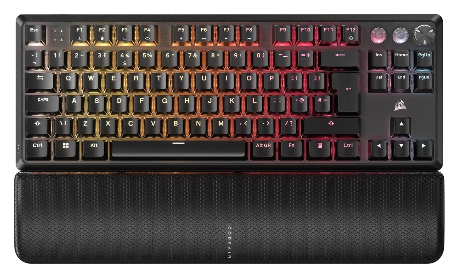 Corsair K70 PRO TKL RGB Tenkeyless Mechanical Wired Gaming Keyboard – Pre-Lubed Hall Effect MGX Hyperdrive Adjustable Switches, Simultaneous SOCD and Rapid Trigger, 8000Hz Polling, QWERTY UK – Black