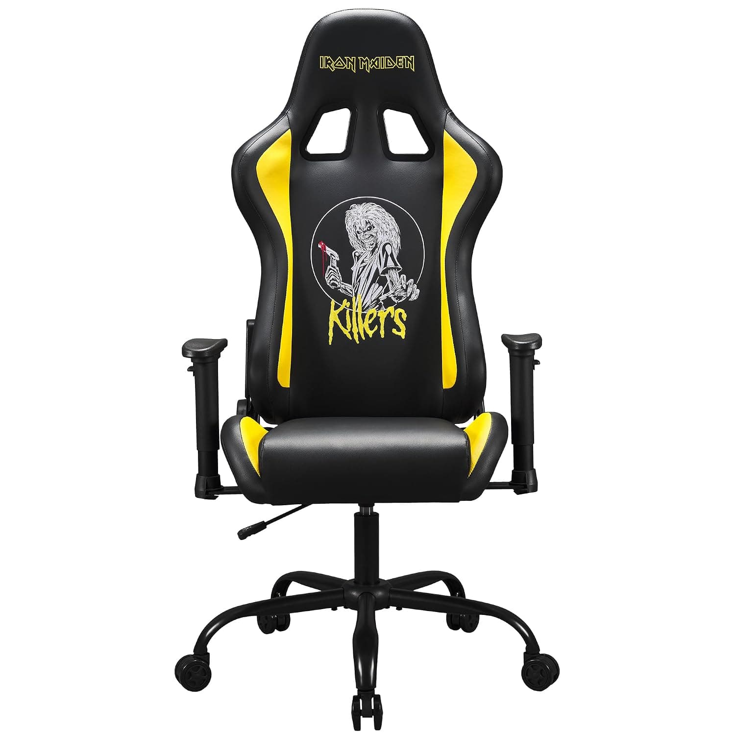 Subsonic Iron Maiden Gaming Office Chair Pro Killers Official Licence Adult | Official Iron Maiden Killers adult & teen gamer chair — 8cm HD foam, 120kg, 135° reclining & 3D adjustable armrests.