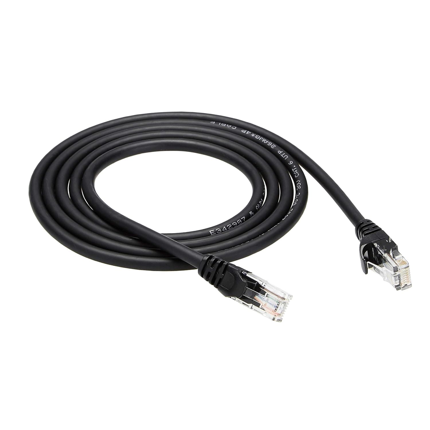 Amazon Basics Snagless RJ45 Cat-6 Ethernet Patch Internet Cable - Pack of 5 - 1.5 Meters, Black