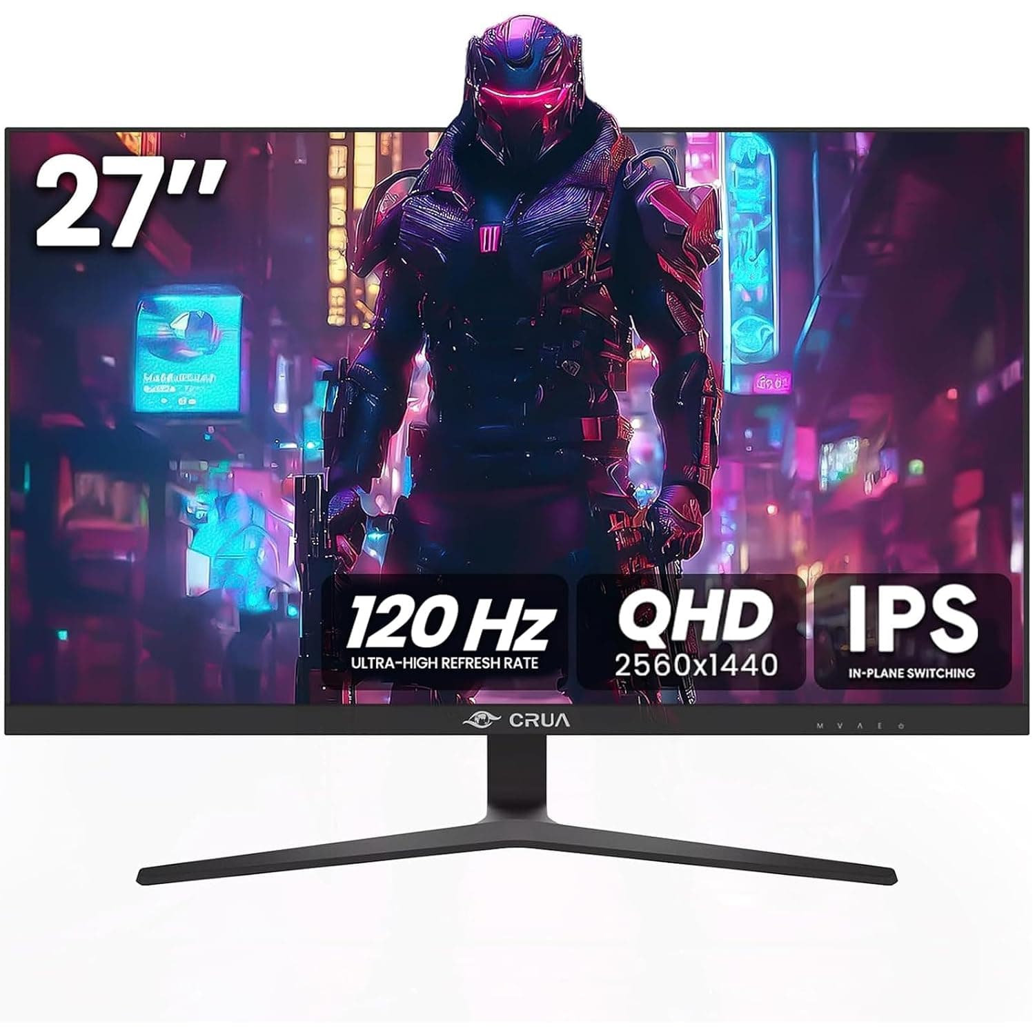 CRUA 27" IPS QHD 1440P Gaming Monitor 144Hz 99% sRGB AMD Freesync HDMI 2.0 and Displayport 1.2 Low Light Support Black 27"