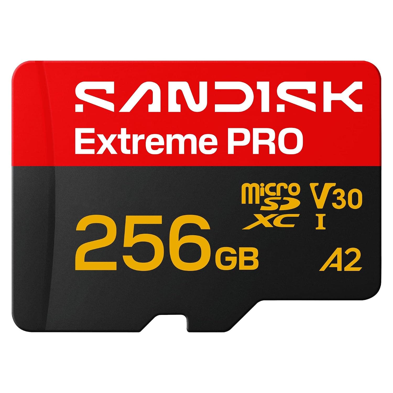 SANDISK Extreme PRO microSD + Adapter 256GB, Up to 250MB/s Read Speeds | UHS-I, V30, 5K, 4K UHD, U3, C10, A2, Ideal for Action Cams, Drones, Android Devices, Laptops, Up to 170MB/s Write speeds