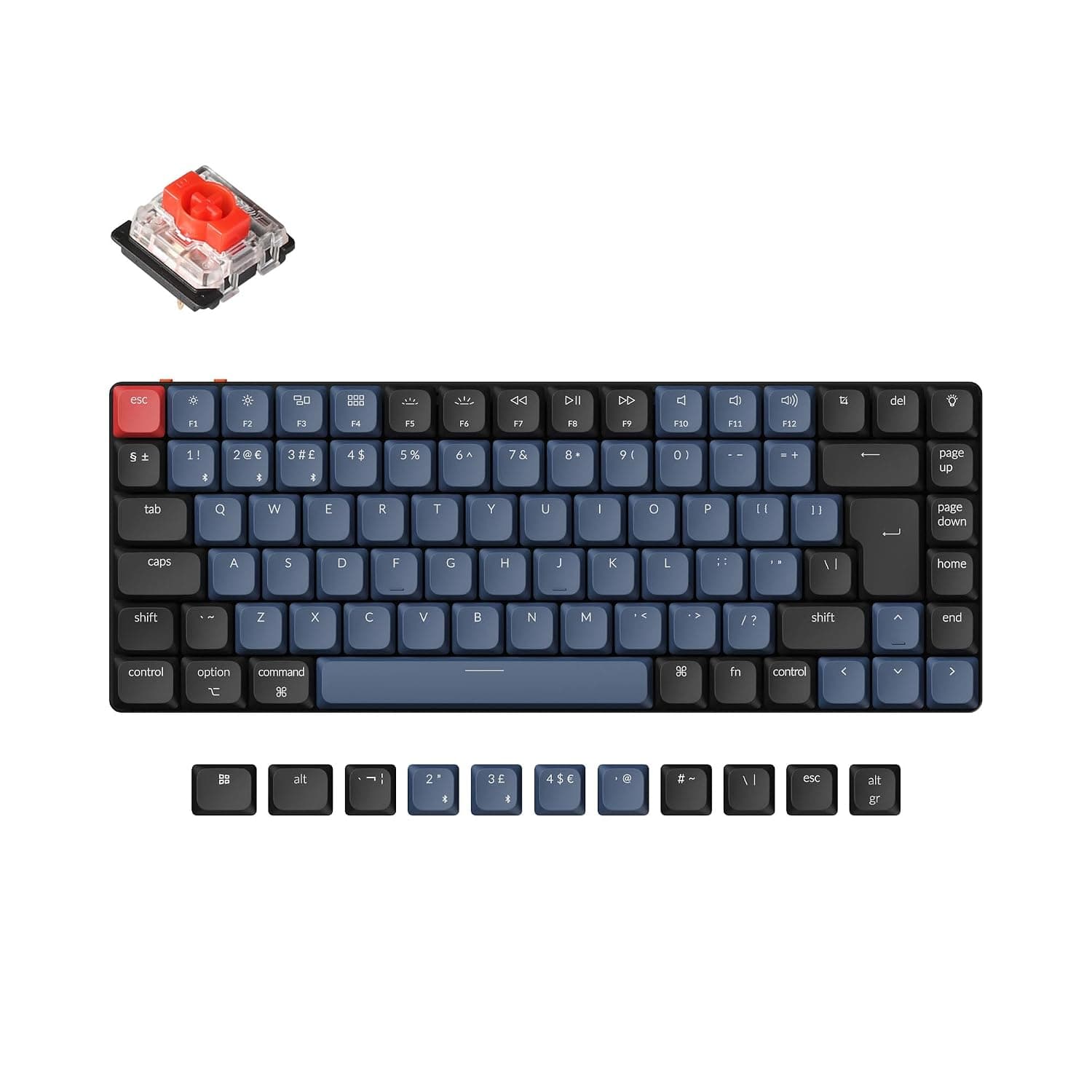 Keychron K3 Pro Ultra-Slim 75% ISO-UK-Layout QMK/VIA Wireless Custom Mechanical Keyboard, Hot-swappable Program RGB Backlight with Low-Profile Gateron Red Switch for Mac Windows Linux