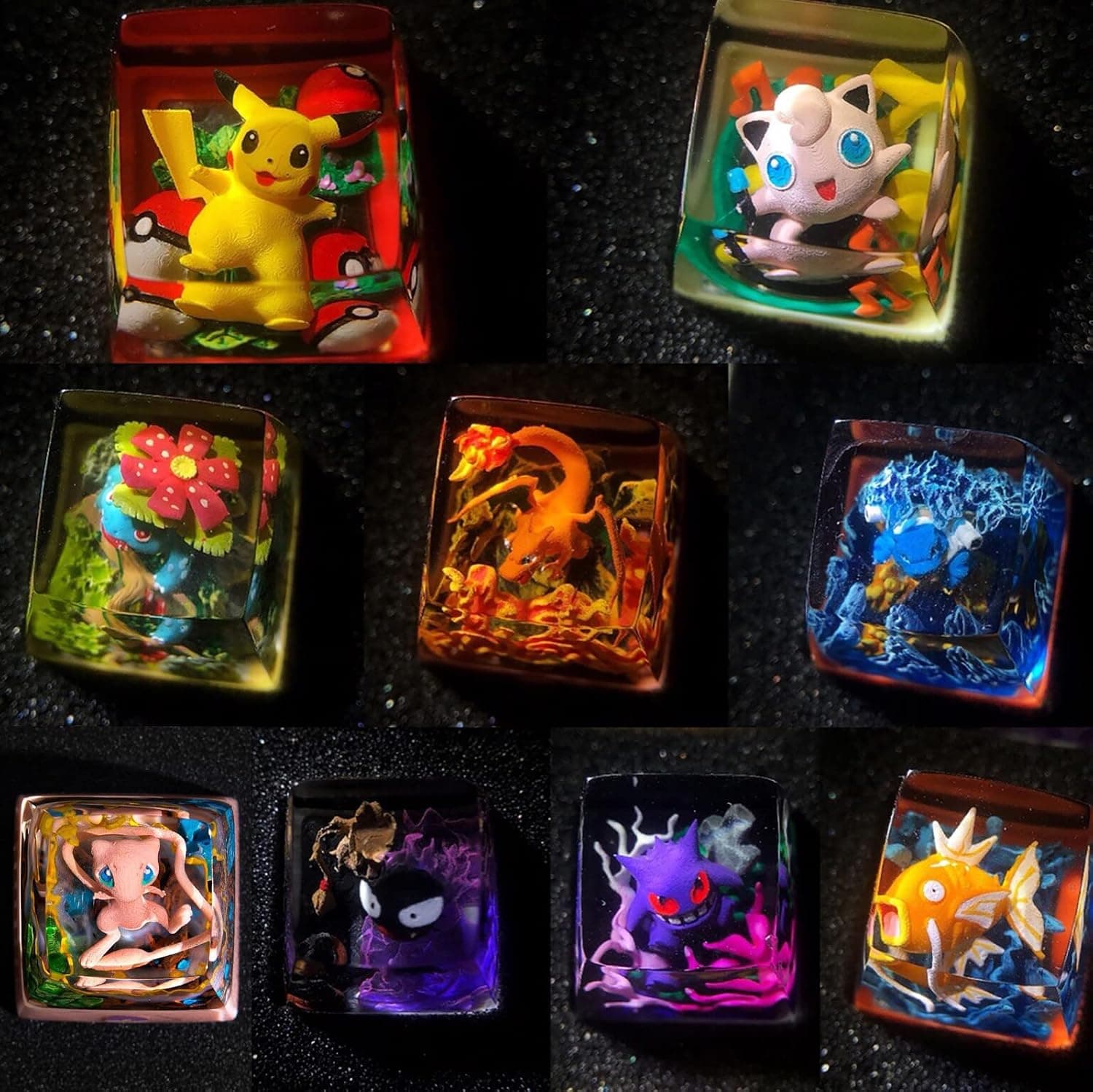 Handmade Artisan Keycaps Resin Keycaps - R13/Esc Transparent Anime Keycaps for Cherry MX Standard Gaming Mechanical Keyboard, Coolest Gifts for Him Her Men or Women