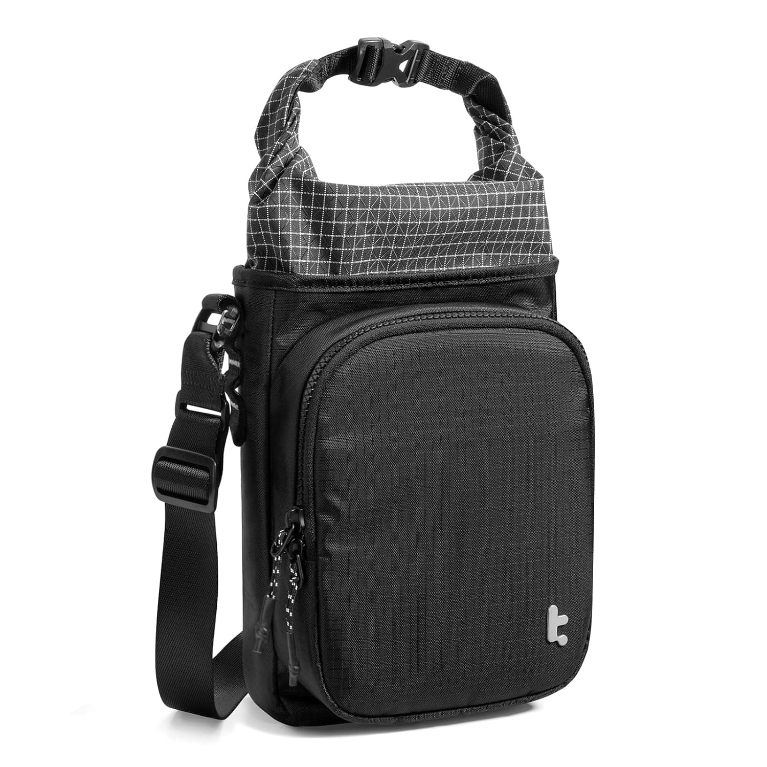 tomtoc Sling Bag for Handheld Gaming Console Slim Case, Crossbody Travel Carrying Pouch for Steam Deck, ROG Xbox Ally X, Switch 2, PS Portal Case, Roll-top Bag for Charging Cable & Accessories