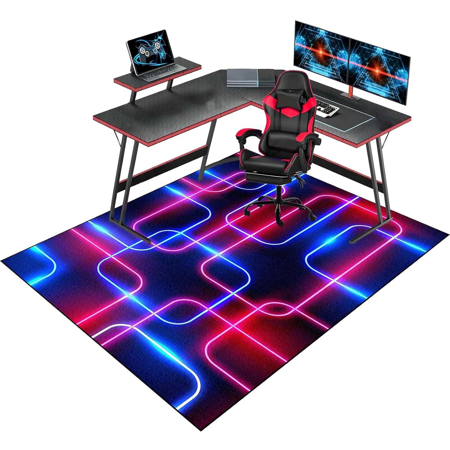 Gaming Chair Mat for Carpet Floors - Office Chair Mat - Computer Chair Mats - Multi Purpose Low Pile Desk Chair Mat - Carpet Floor Protection Mat - Non-Slip and Scratch-Resistant 120 x 160 cm