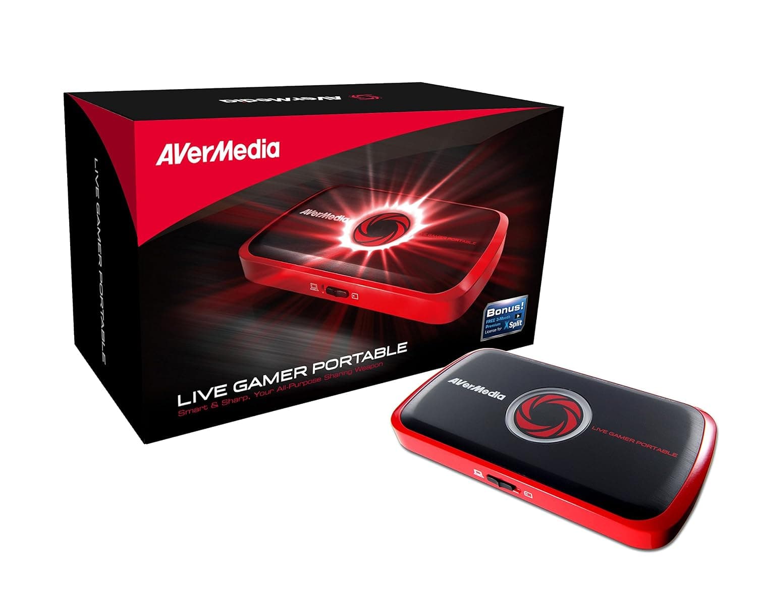 AVerMedia Live Gamer Portable (LGP) - Get started on YouTube & Twitch - USB Game Capture Card, Stream, Record & Share your PS4/PS3, Xbox One, Nintendo Switch Gameplay, Full HD 1080p, Directly to SD Card, H.264 Hardware Encoding (C875)