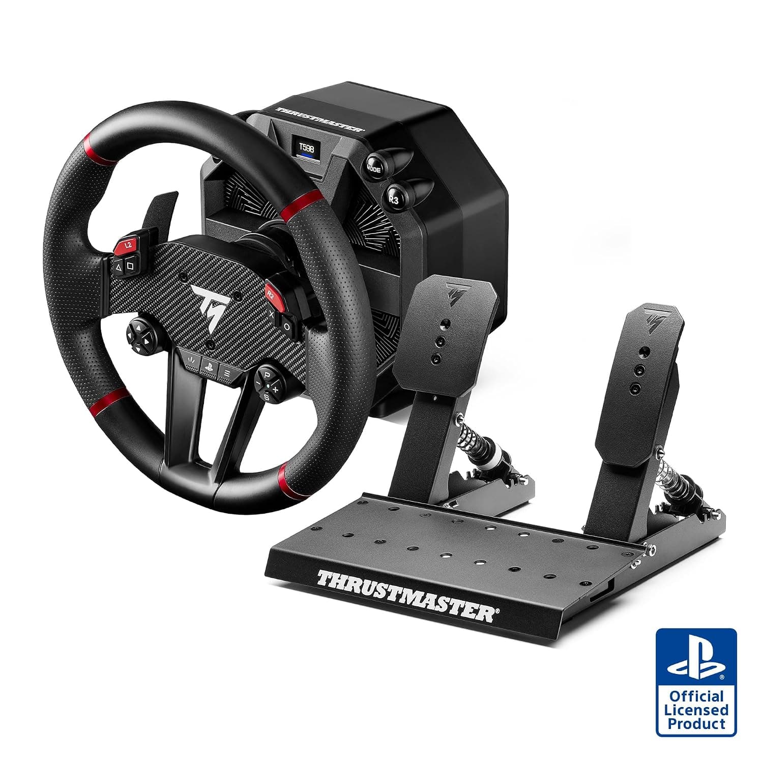 Thrustmaster T598 Direct Axial Drive Racing Wheel – Next-Gen Force Feedback for PS5, PS4 & PC – High-Fidelity Direct Drive Wheel & Pedal Set – Officially Licensed for PlayStation – Black | 5 Nm torque, mag-shift paddles, detachable rim, built-in race dash, 100+ supported driving and sim titles, cockpit ready : tbc