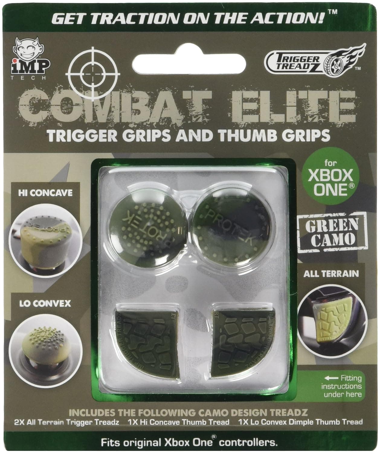 Trigger Treadz Combat Elite Thumb and Trigger Grips Pack - Green Camo (Xbox One)